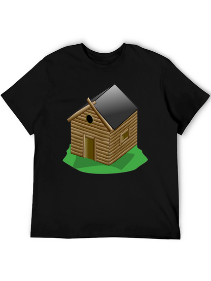Log Cabin Graphic Tee - Novelty T-Shirt