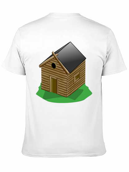 Log Cabin Graphic Tee - Novelty T-Shirt