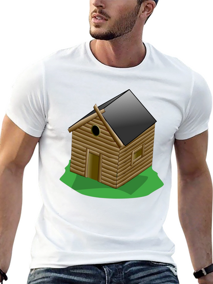 Log Cabin Graphic Tee - Novelty T-Shirt