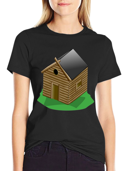 Log Cabin Graphic Tee - Novelty T-Shirt