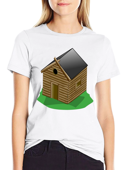Log Cabin Graphic Tee - Novelty T-Shirt