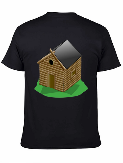 Log Cabin Graphic Tee - Novelty T-Shirt