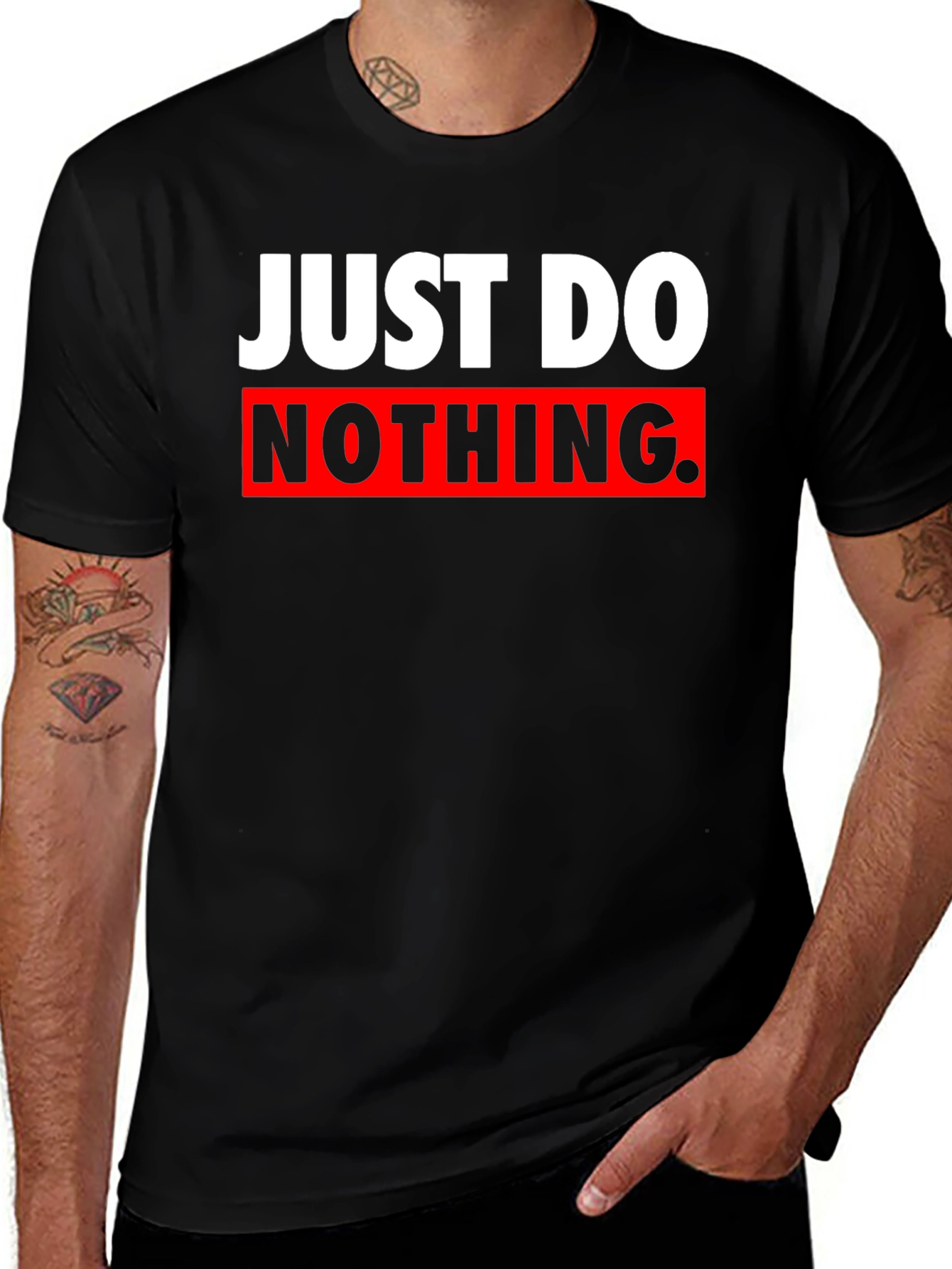 Just Do Nothing Graphic Tee - Sarcastic Black T-Shirt