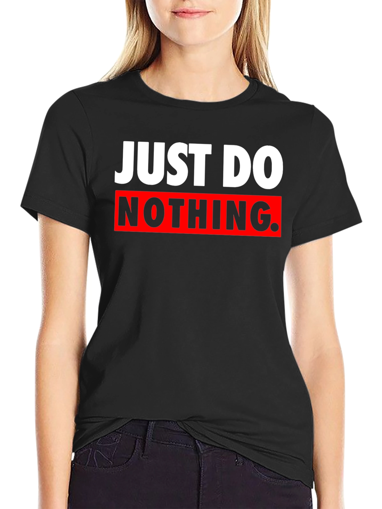 Just Do Nothing Graphic Tee - Sarcastic Black T-Shirt