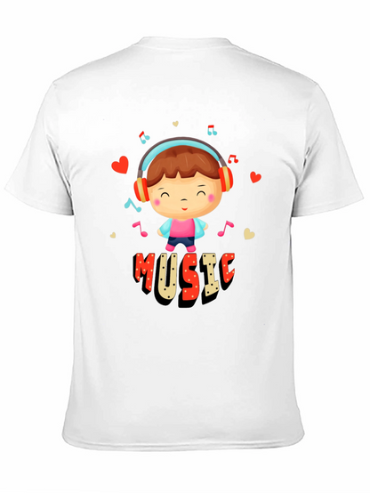 Music Lover Graphic Tee - Cute Cartoon Design