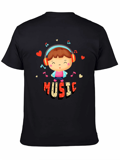 Music Lover Graphic Tee - Cute Cartoon Design