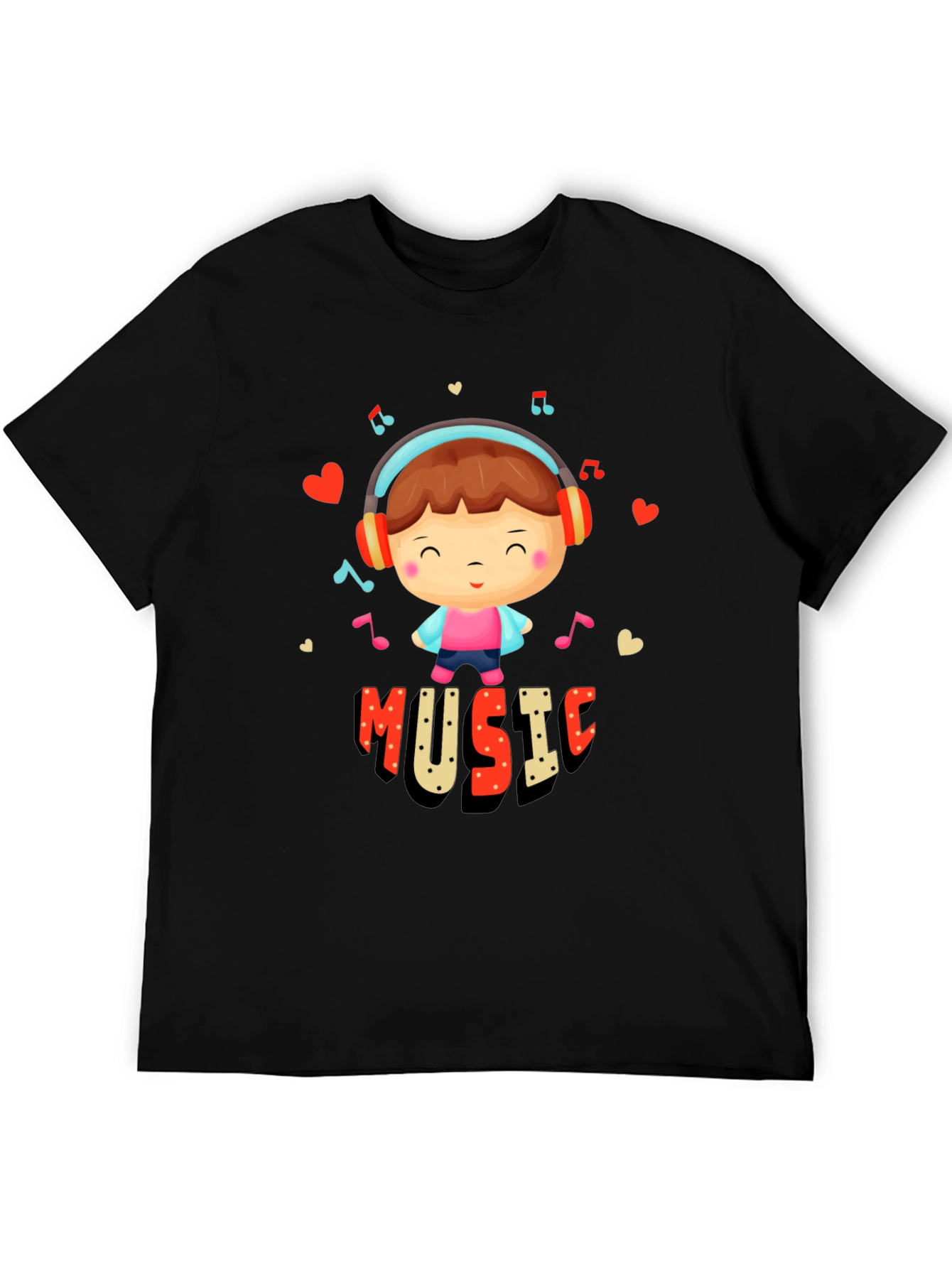 Music Lover Graphic Tee - Cute Cartoon Design