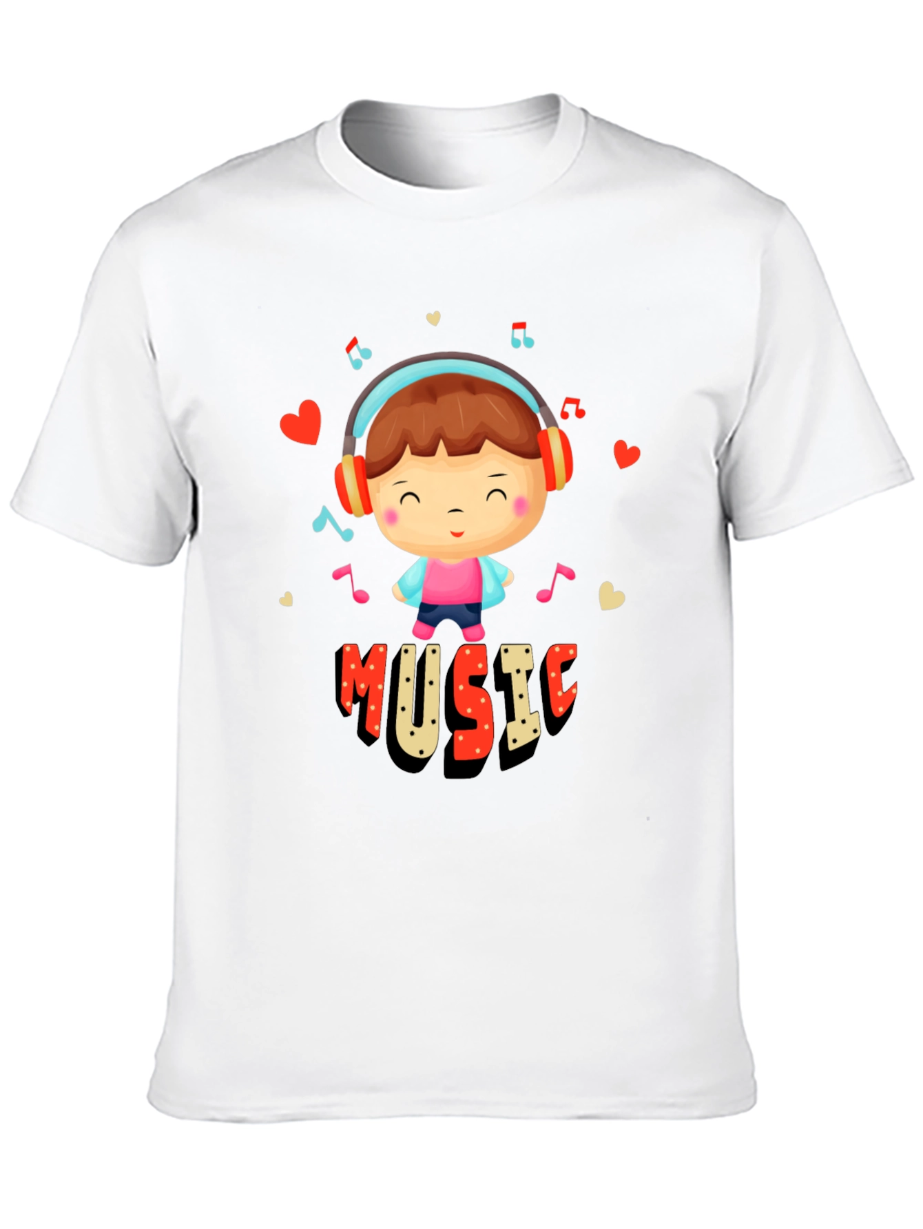 Music Lover Graphic Tee - Cute Cartoon Design
