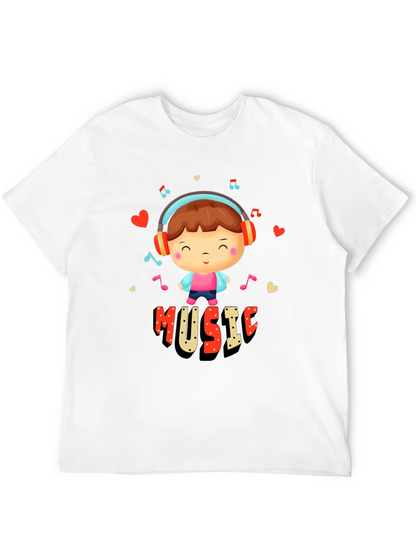 Music Lover Graphic Tee - Cute Cartoon Design