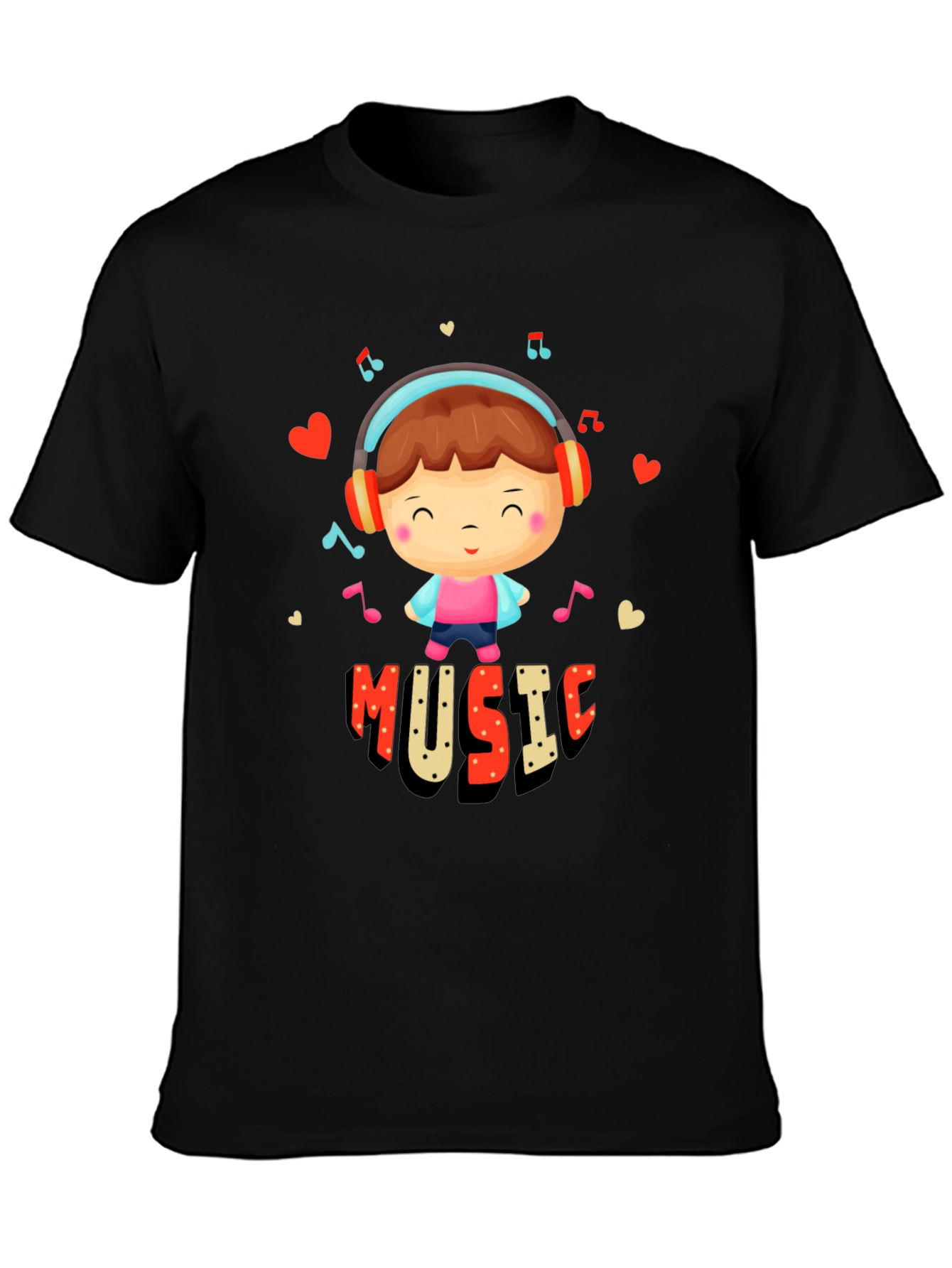 Music Lover Graphic Tee - Cute Cartoon Design
