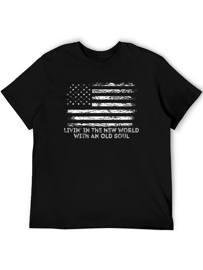 American Flag Livin With an Old Soul T-Shirt