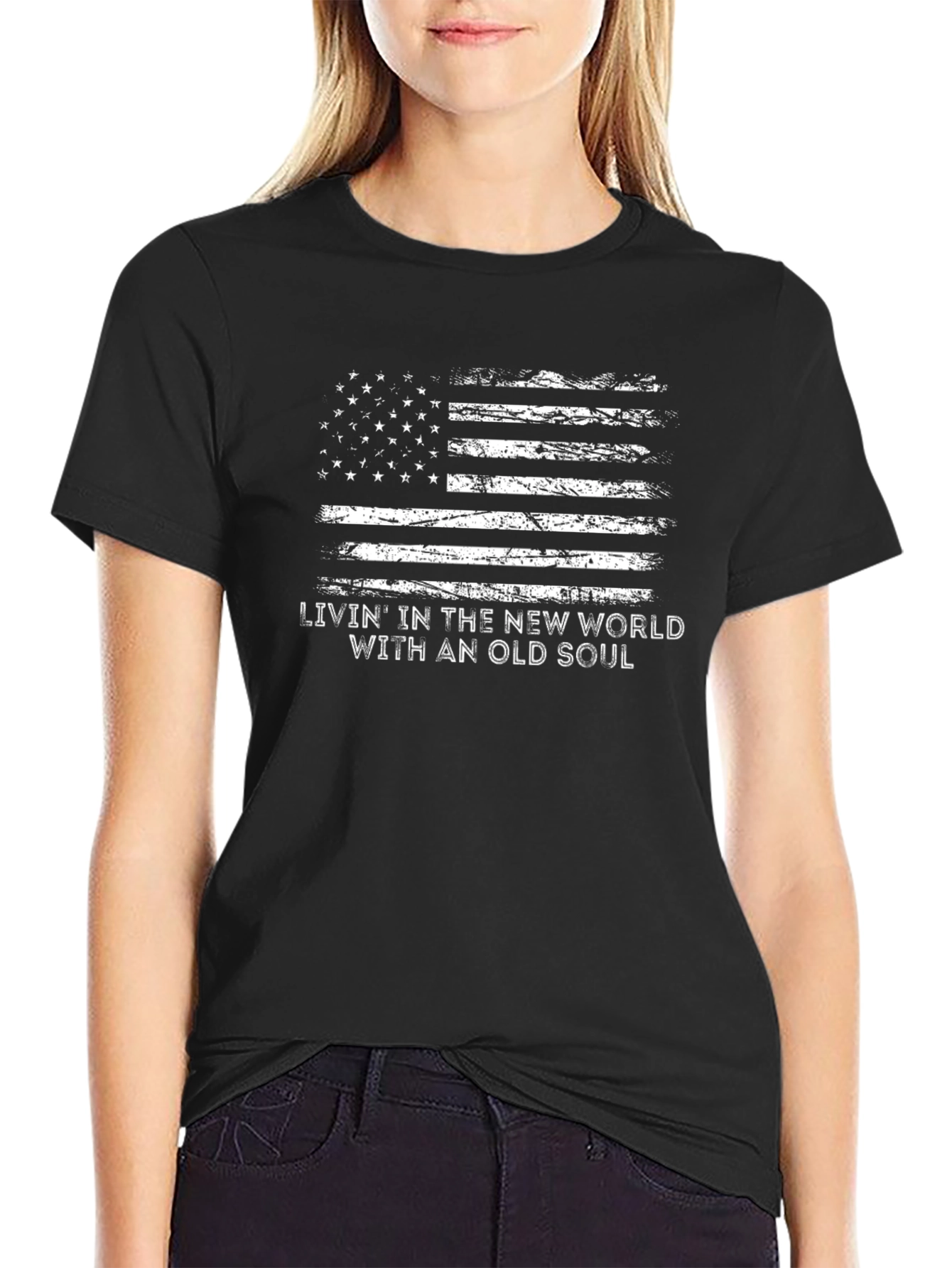 American Flag Livin With an Old Soul T-Shirt