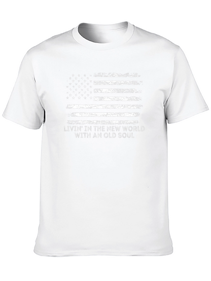 American Flag Livin With an Old Soul T-Shirt
