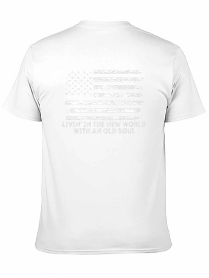 American Flag Livin With an Old Soul T-Shirt