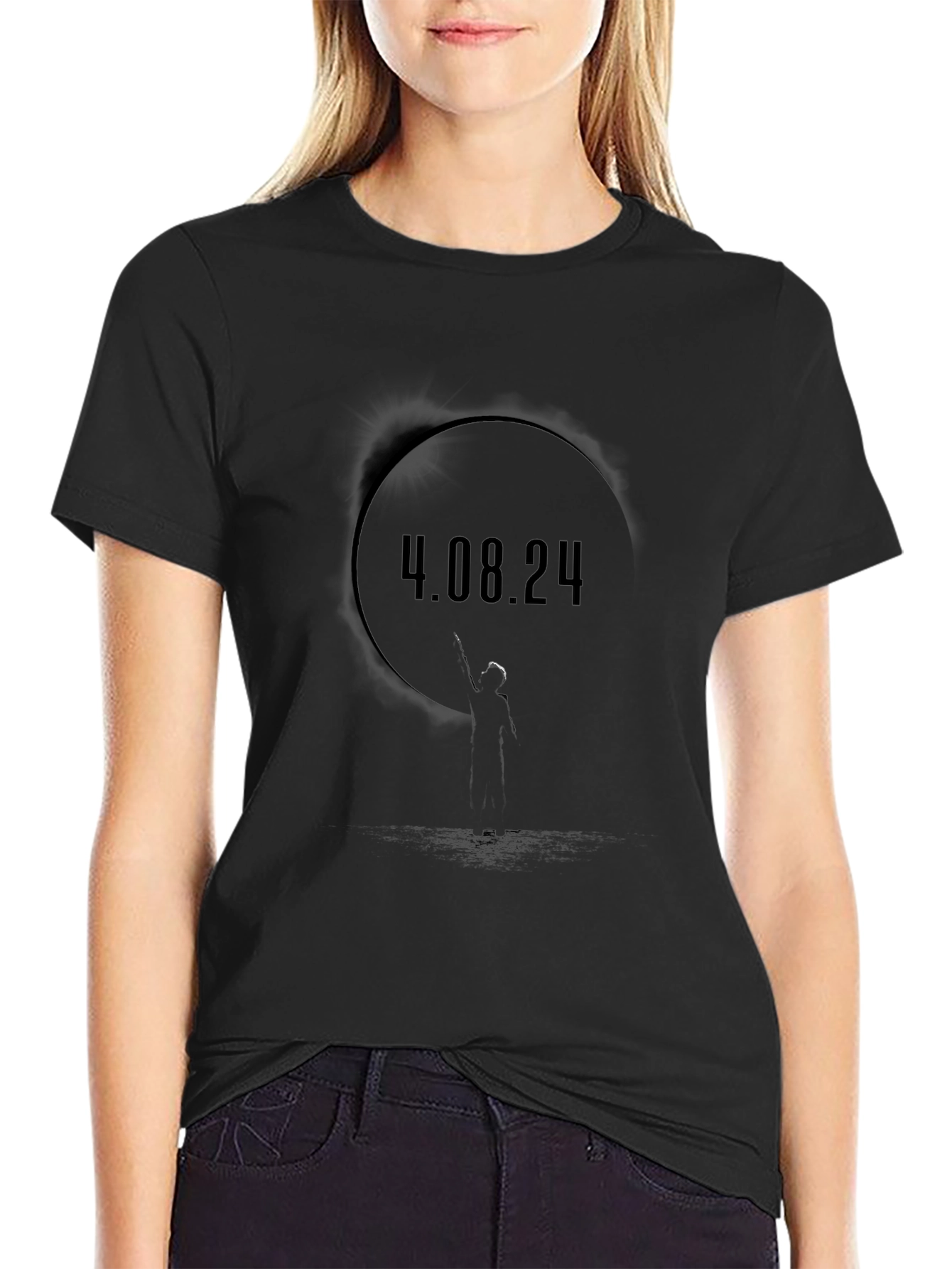4.08.24 Graphic Black T-Shirt