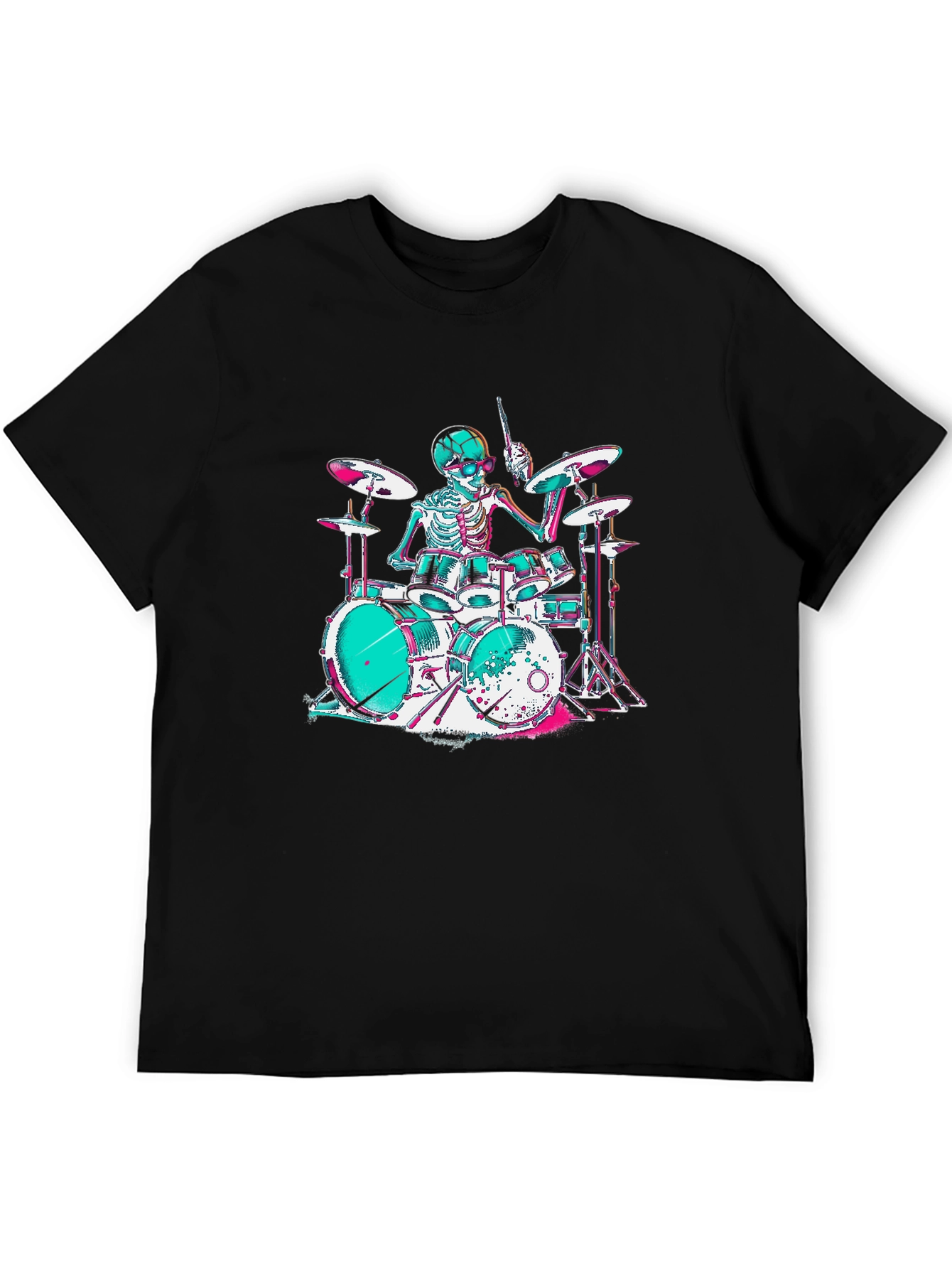 Skeleton Drummer Graphic T-Shirt