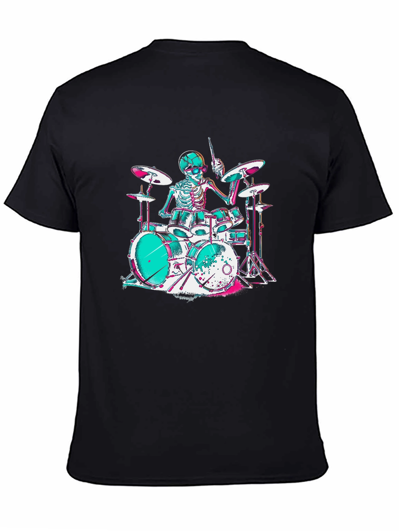 Skeleton Drummer Graphic T-Shirt
