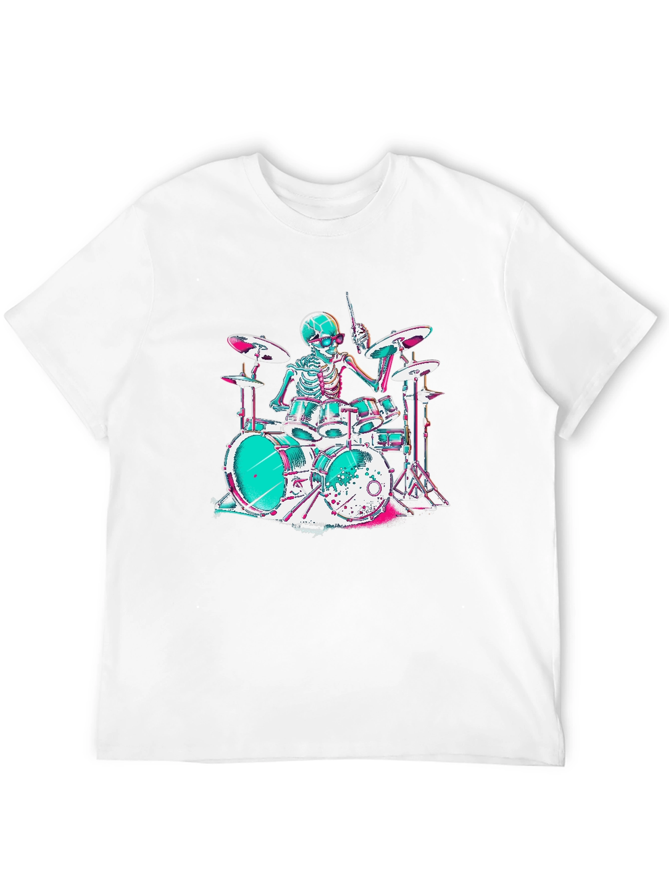 Skeleton Drummer Graphic T-Shirt