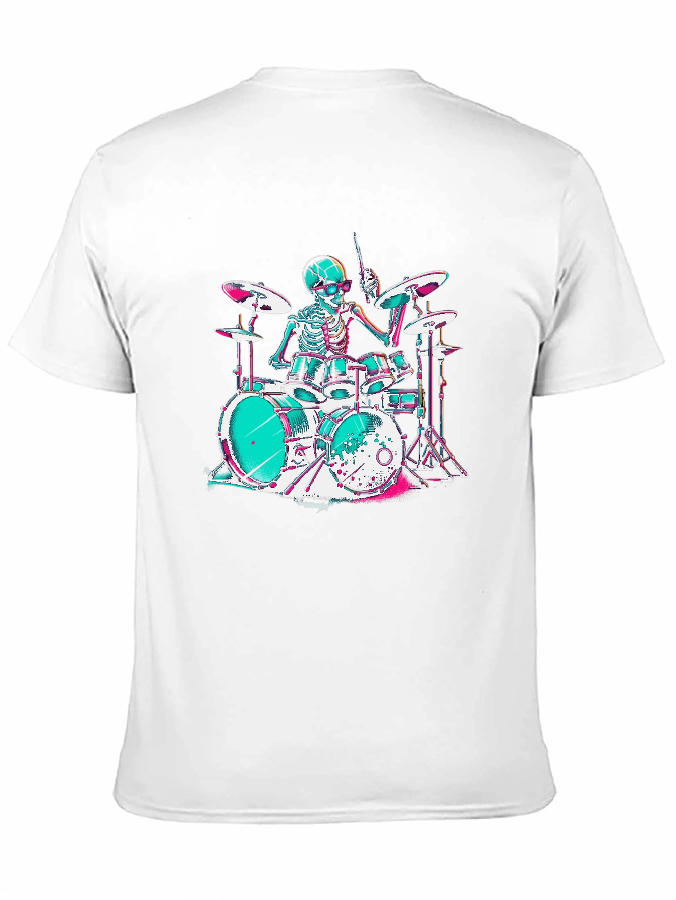 Skeleton Drummer Graphic T-Shirt