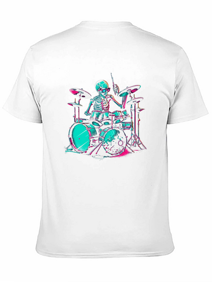 Skeleton Drummer Graphic T-Shirt