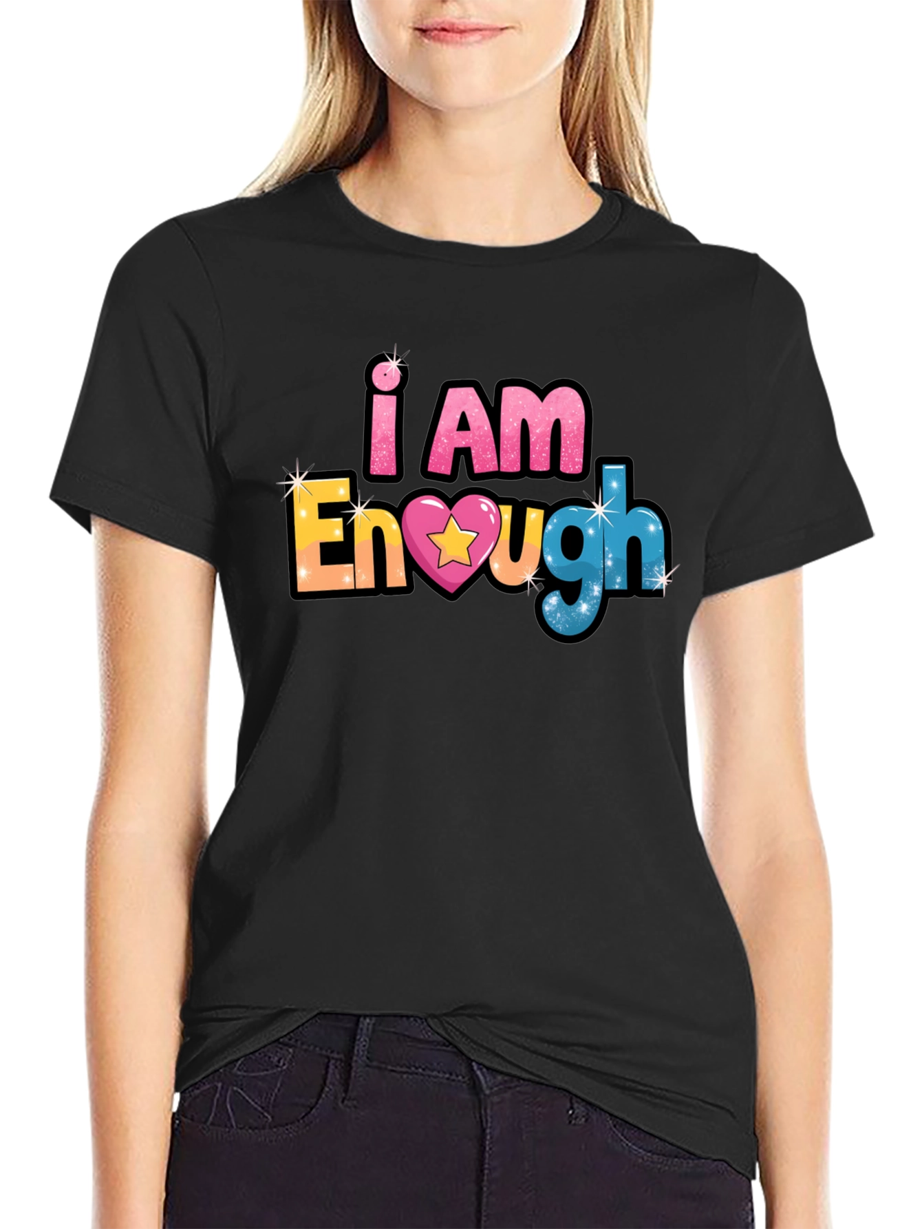 I Am Enough Black T-Shirt