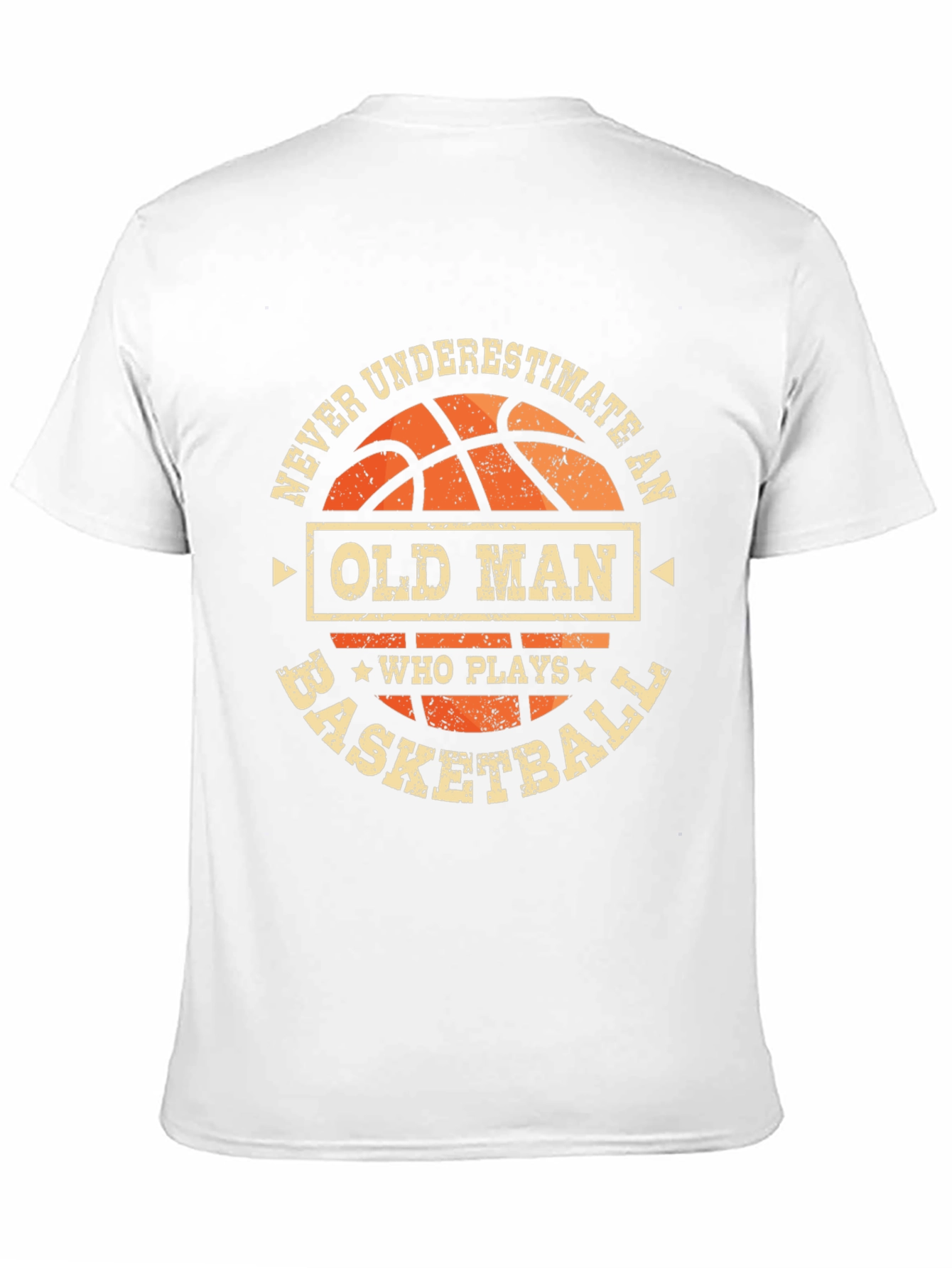 Never Underestimate Basketball Old Man T-Shirt