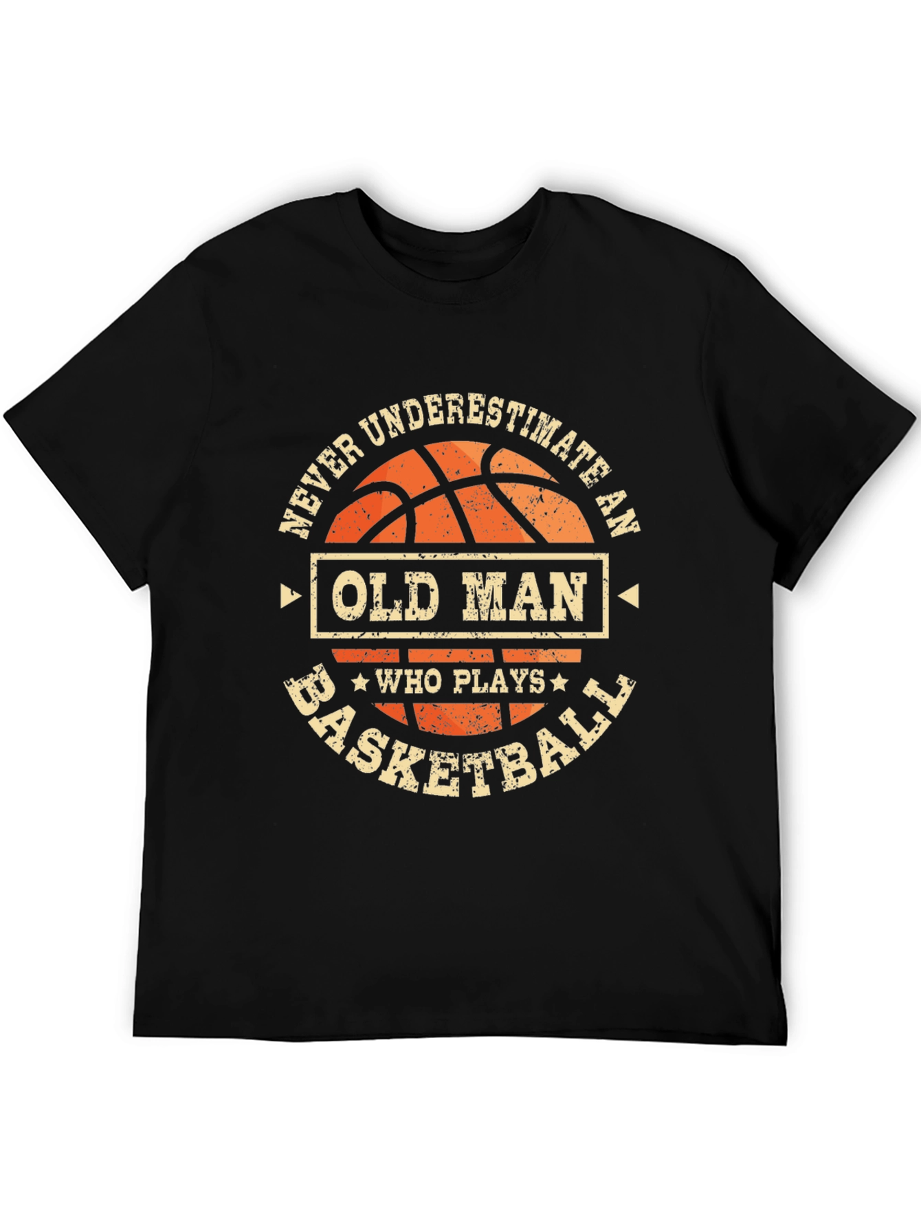 Never Underestimate Basketball Old Man T-Shirt