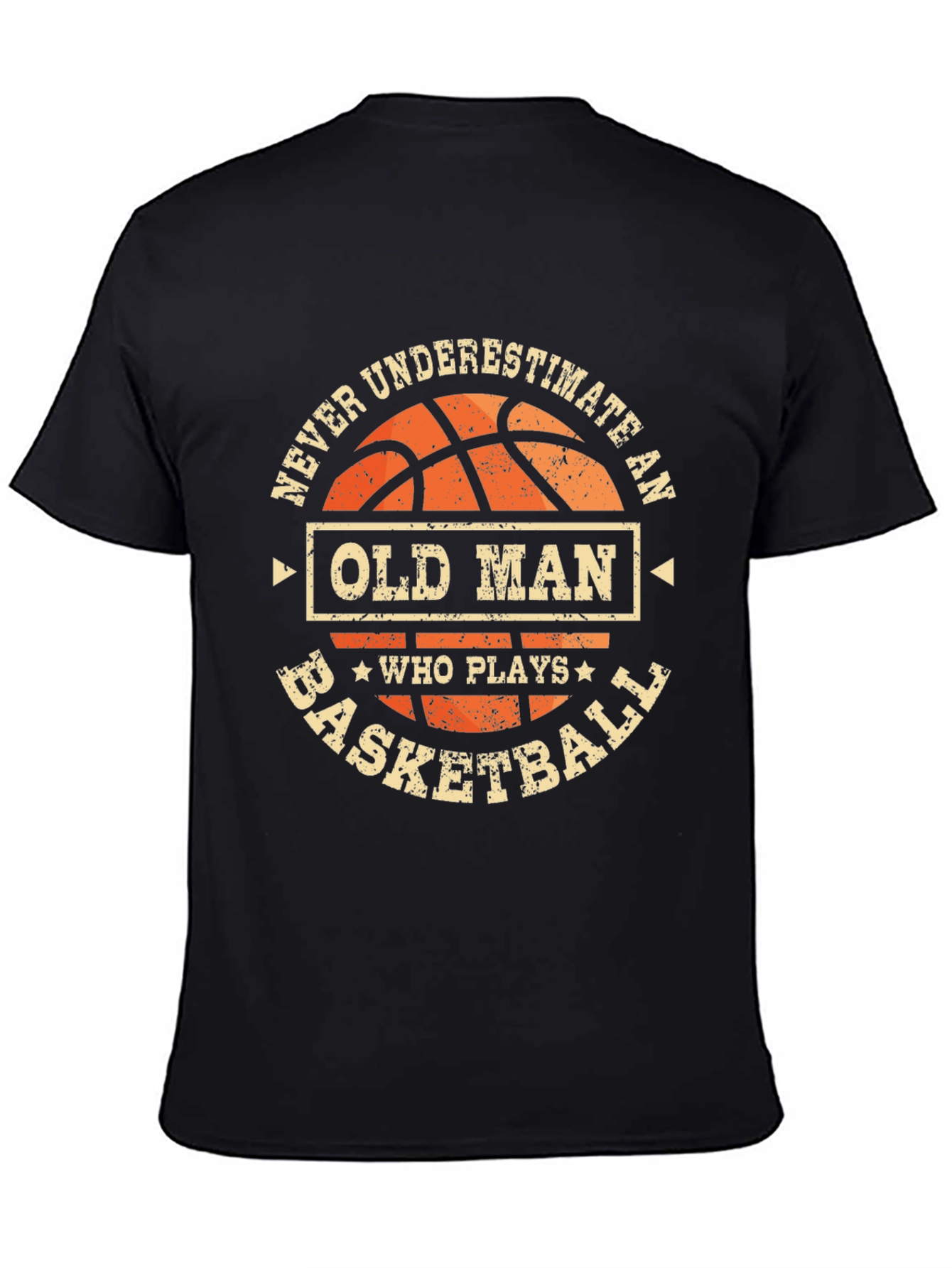 Never Underestimate Basketball Old Man T-Shirt
