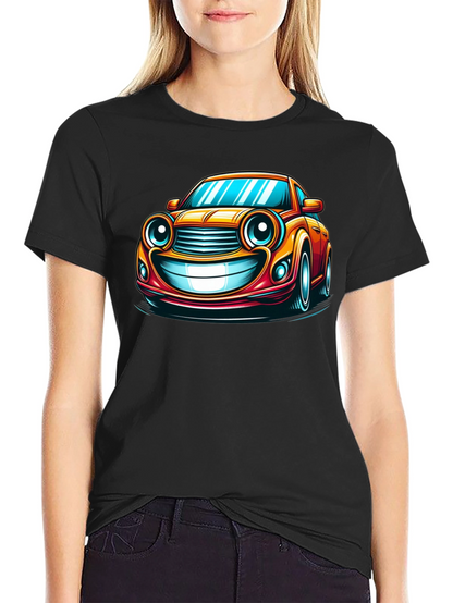 Funny Car Cartoon T-Shirt - Black