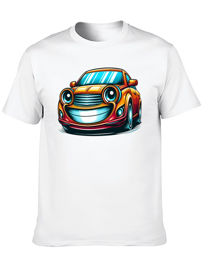 Funny Car Cartoon T-Shirt - Black