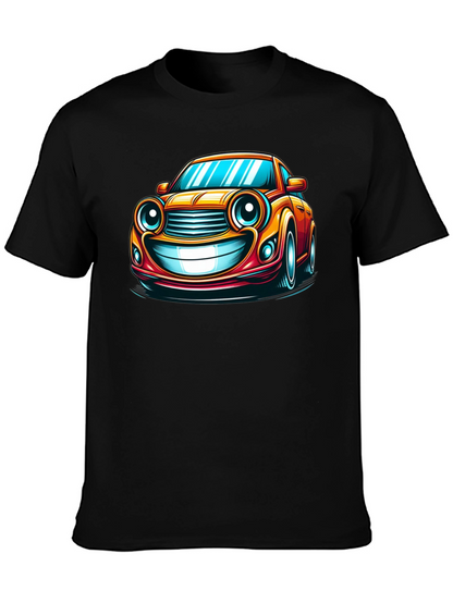 Funny Car Cartoon T-Shirt - Black