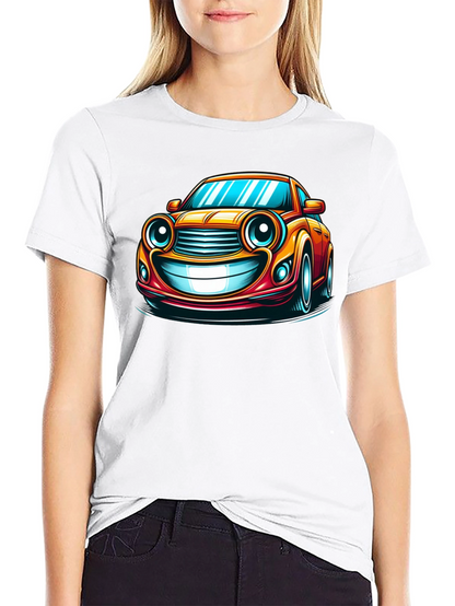 Funny Car Cartoon T-Shirt - Black