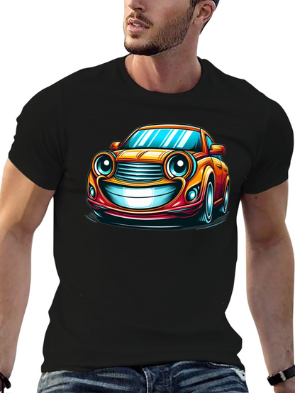 Funny Car Cartoon T-Shirt - Black