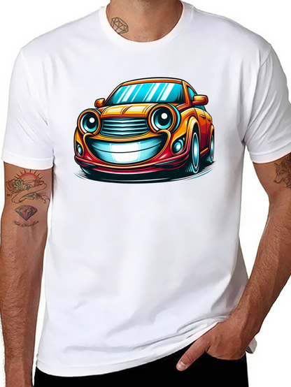 Funny Car Cartoon T-Shirt - Black