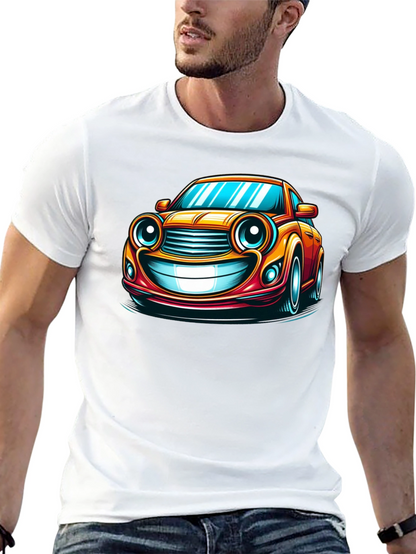 Funny Car Cartoon T-Shirt - Black