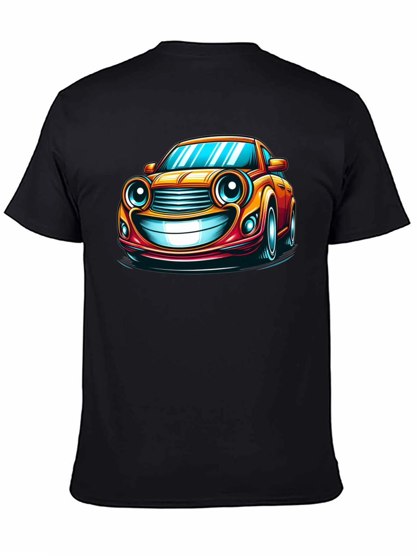 Funny Car Cartoon T-Shirt - Black