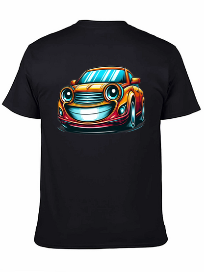 Funny Car Cartoon T-Shirt - Black