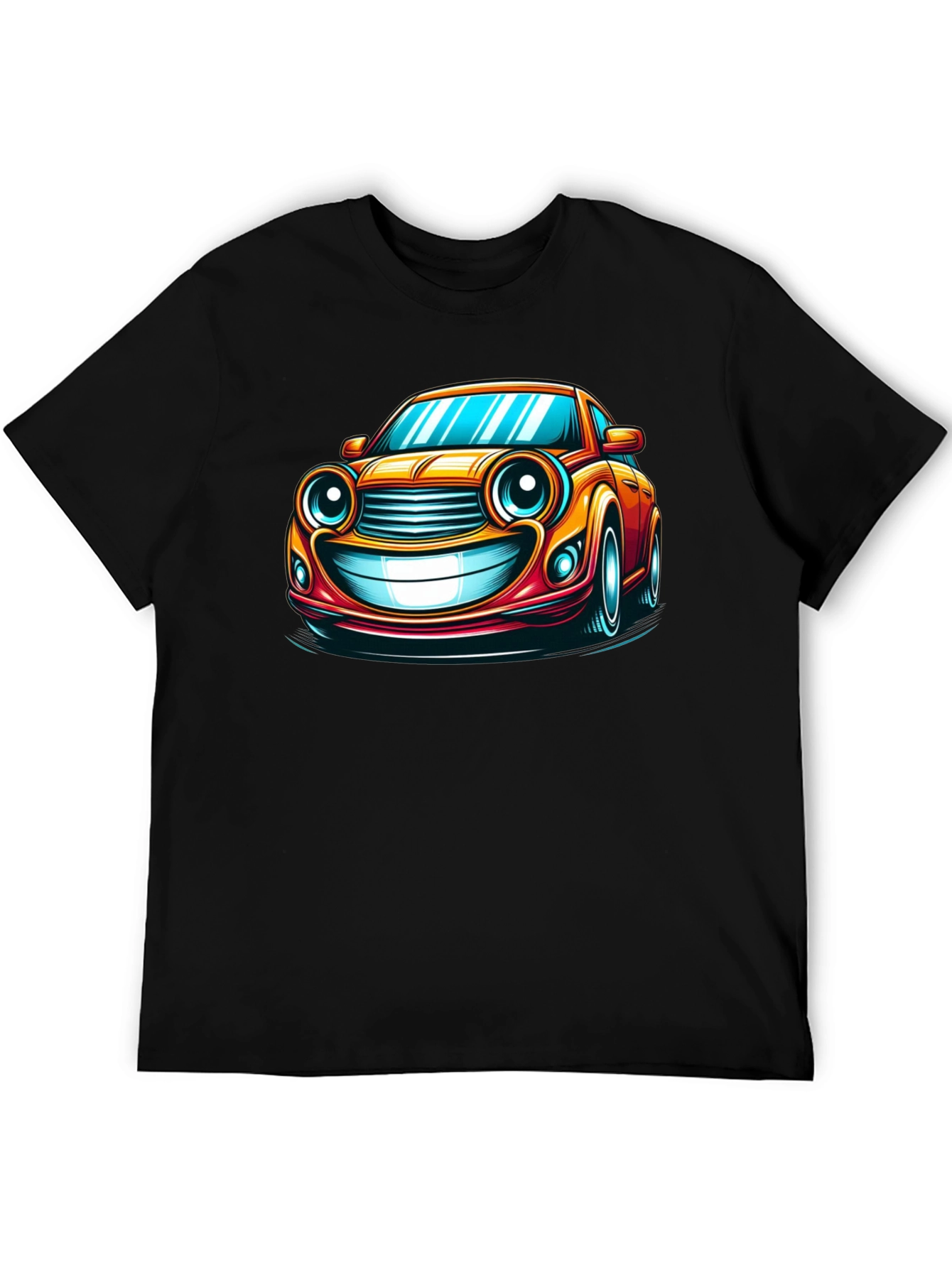 Funny Car Cartoon T-Shirt - Black