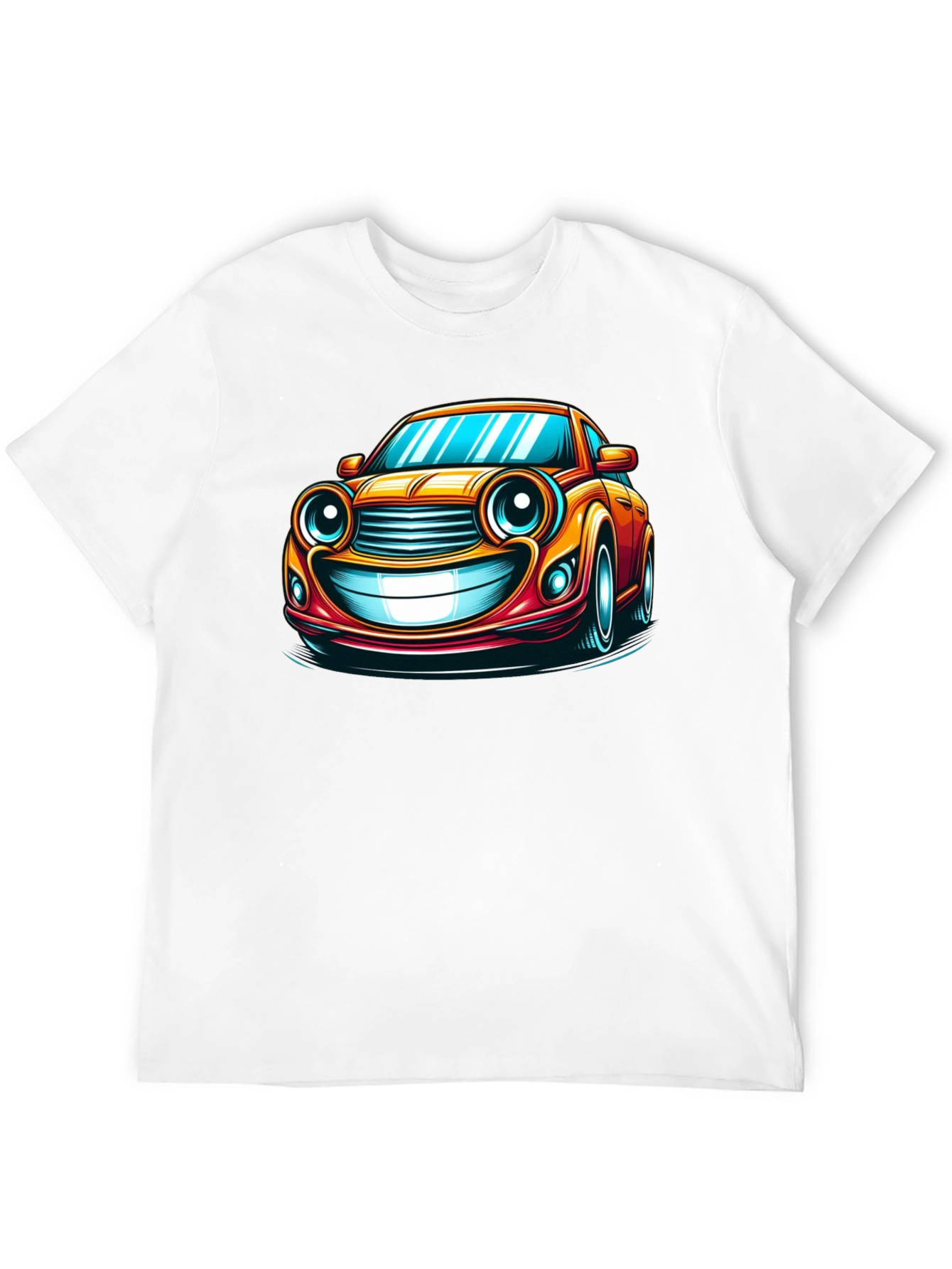 Funny Car Cartoon T-Shirt - Black