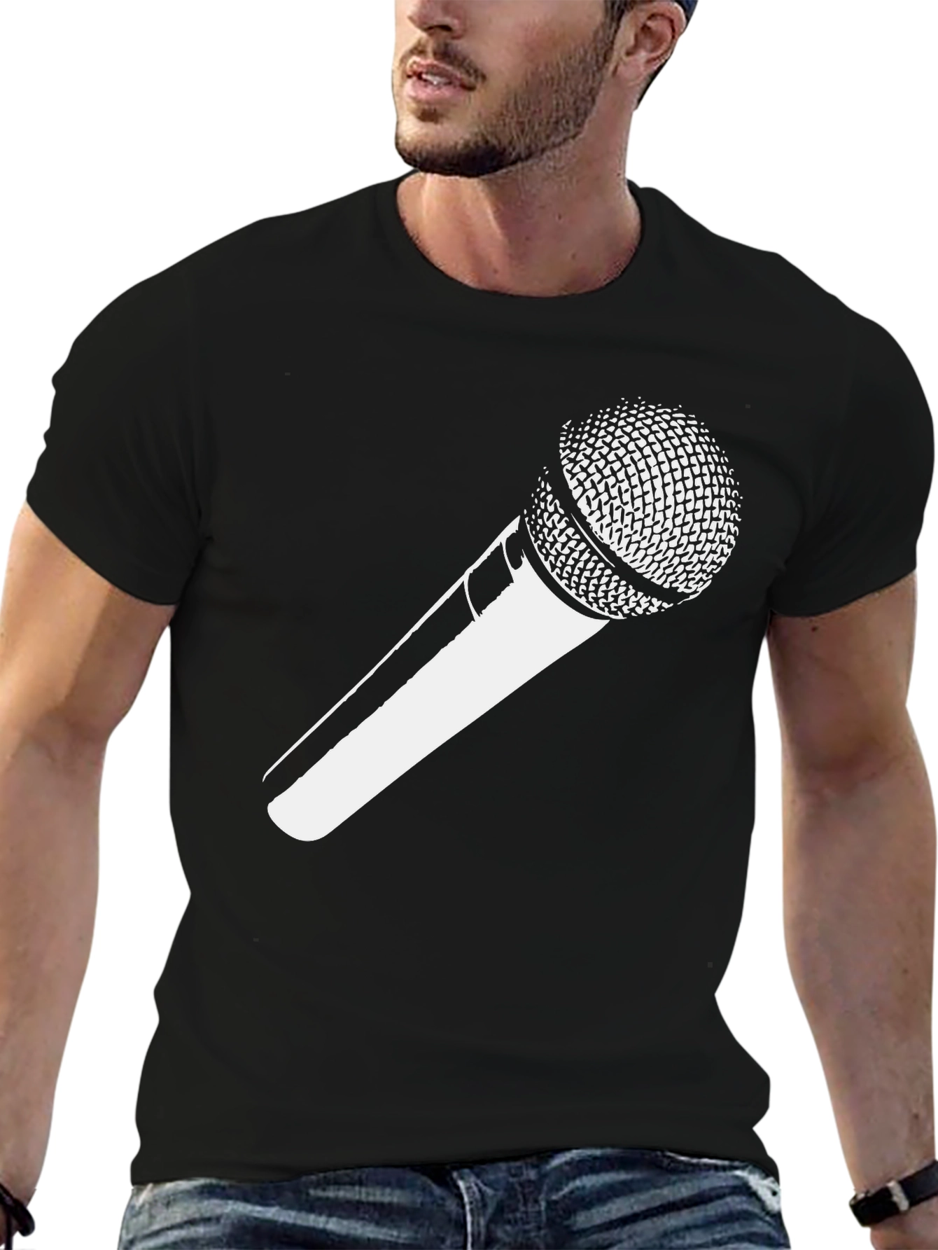 Microphone Graphic Tee - Black Unisex T-Shirt