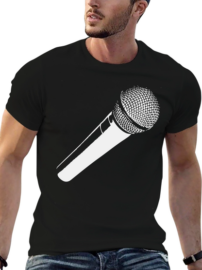 Microphone Graphic Tee - Black Unisex T-Shirt