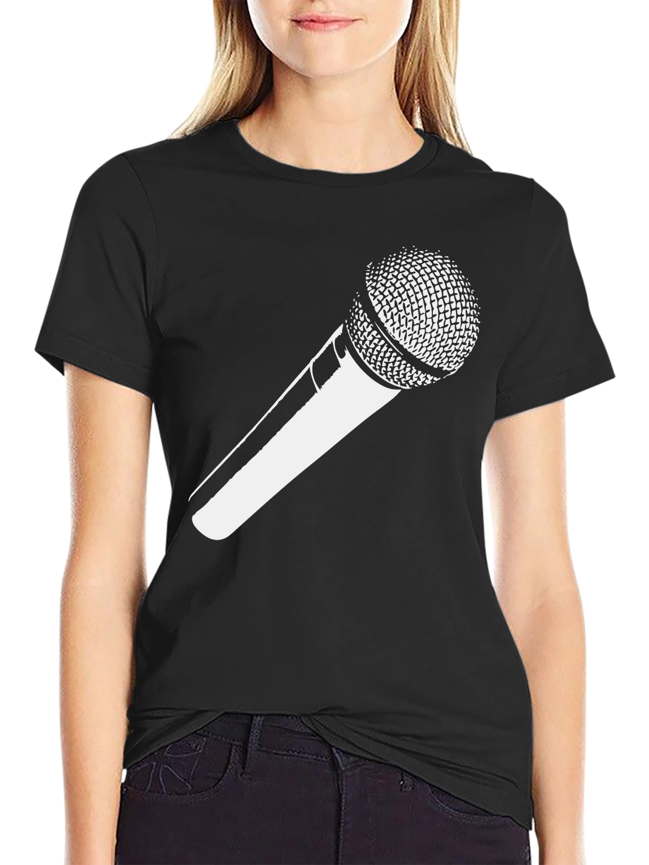 Microphone Graphic Tee - Black Unisex T-Shirt
