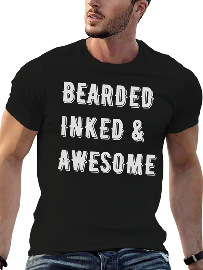 Bearded Inked & Awesome Graphic T-Shirt