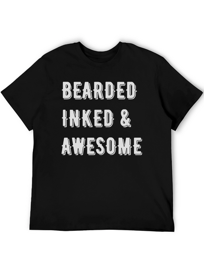 Bearded Inked & Awesome Graphic T-Shirt