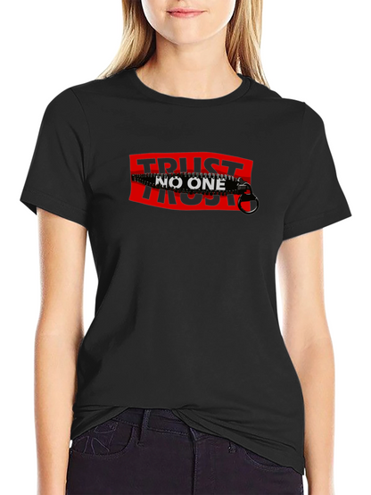 Trust No One Graphic Tee - Black Cotton T-Shirt