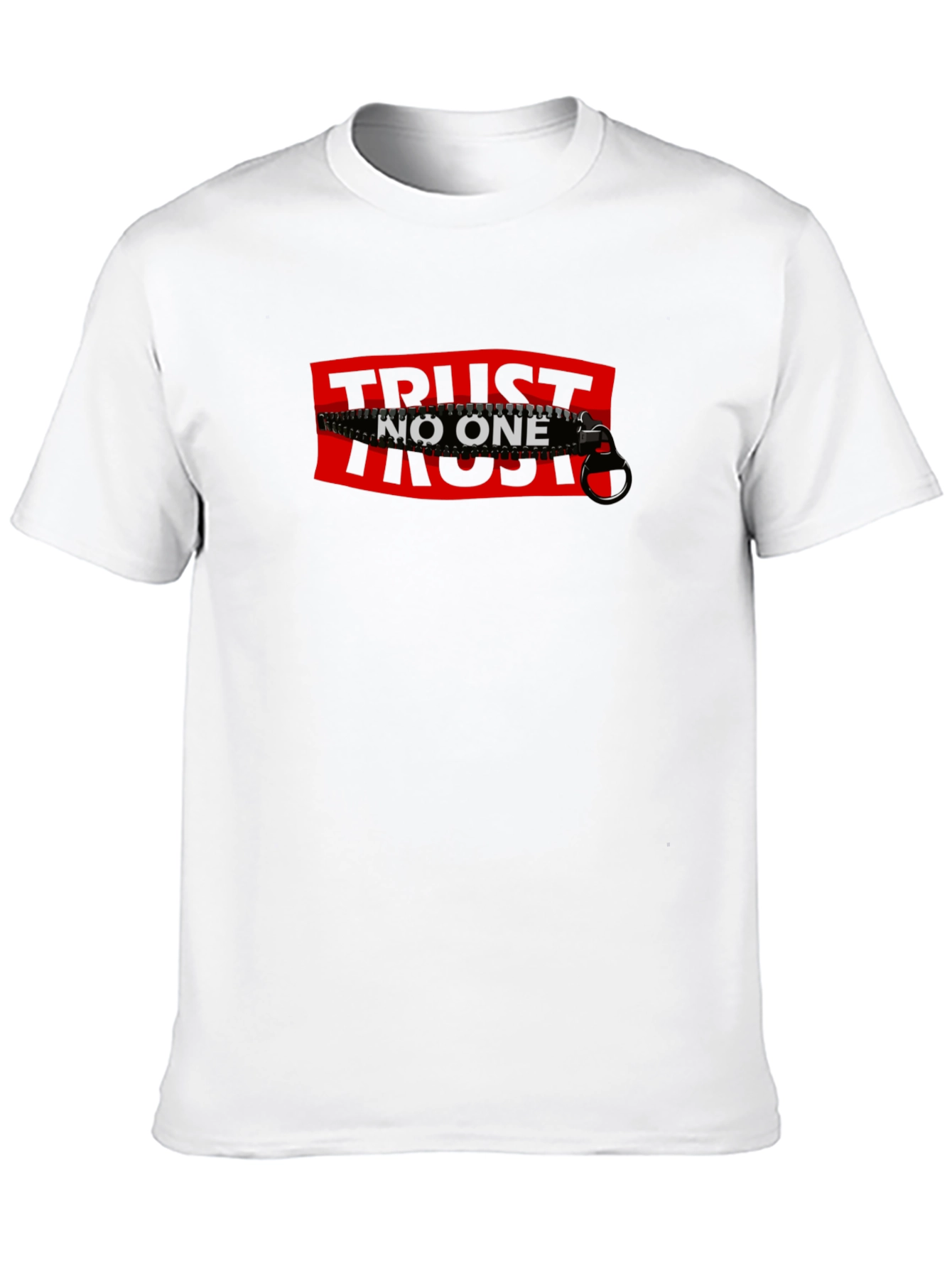 Trust No One Graphic Tee - Black Cotton T-Shirt