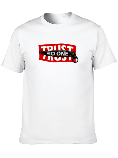 Trust No One Graphic Tee - Black Cotton T-Shirt