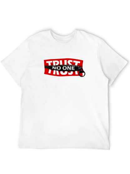 Trust No One Graphic Tee - Black Cotton T-Shirt