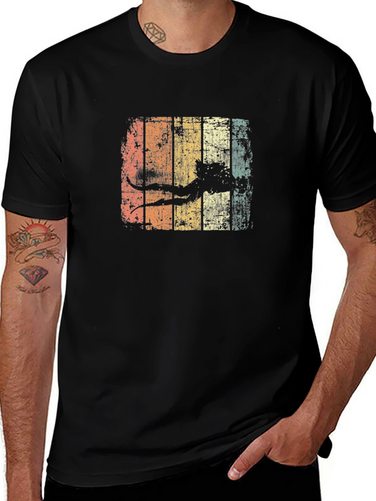Vintage Scuba Diving Black T-Shirt