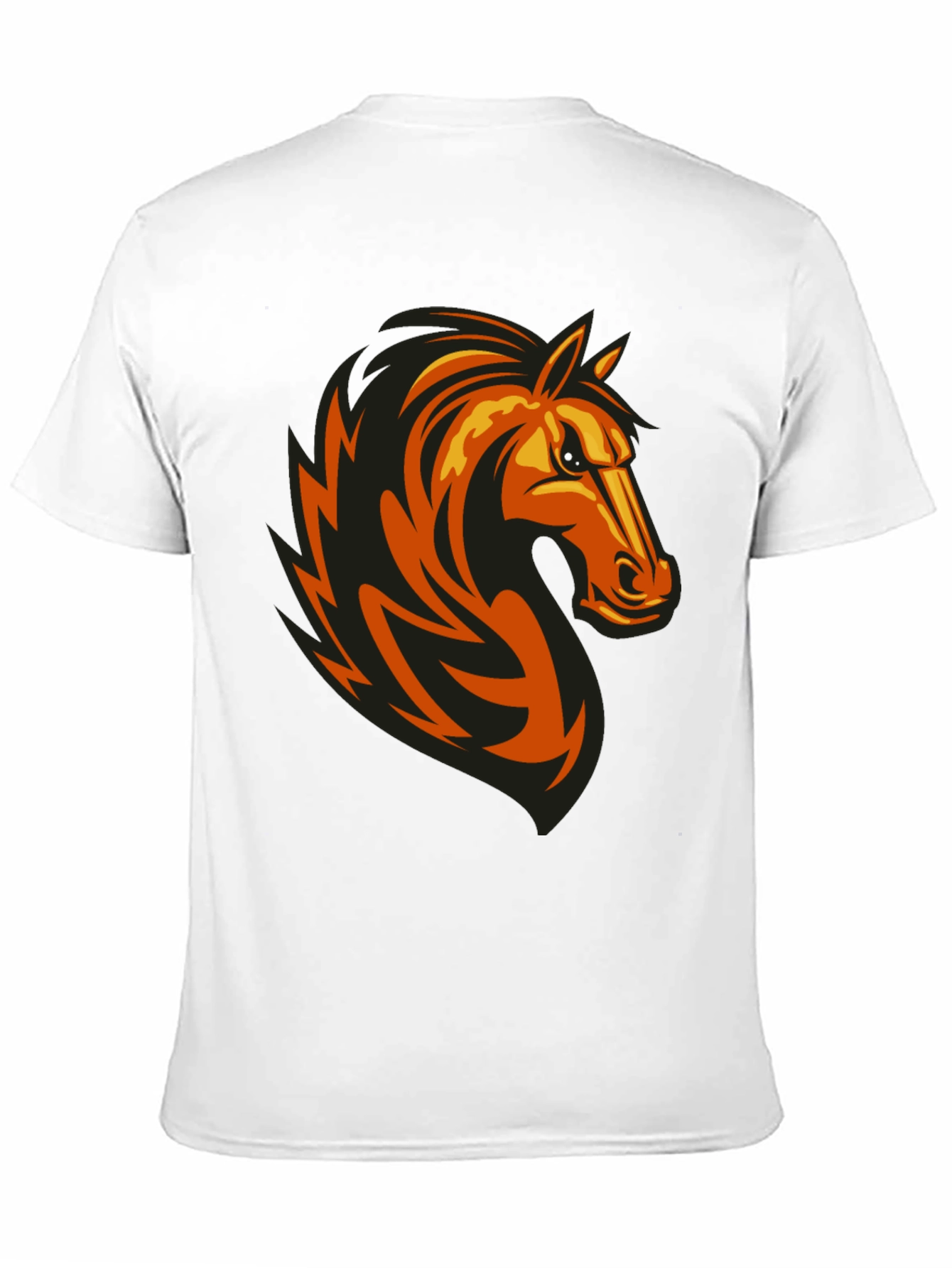 Mens Black Tee with Horse Graphic